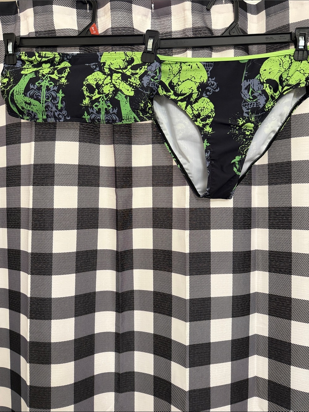 Women’s Black & Neon Green Swim Suit - Picture 2 of 2
